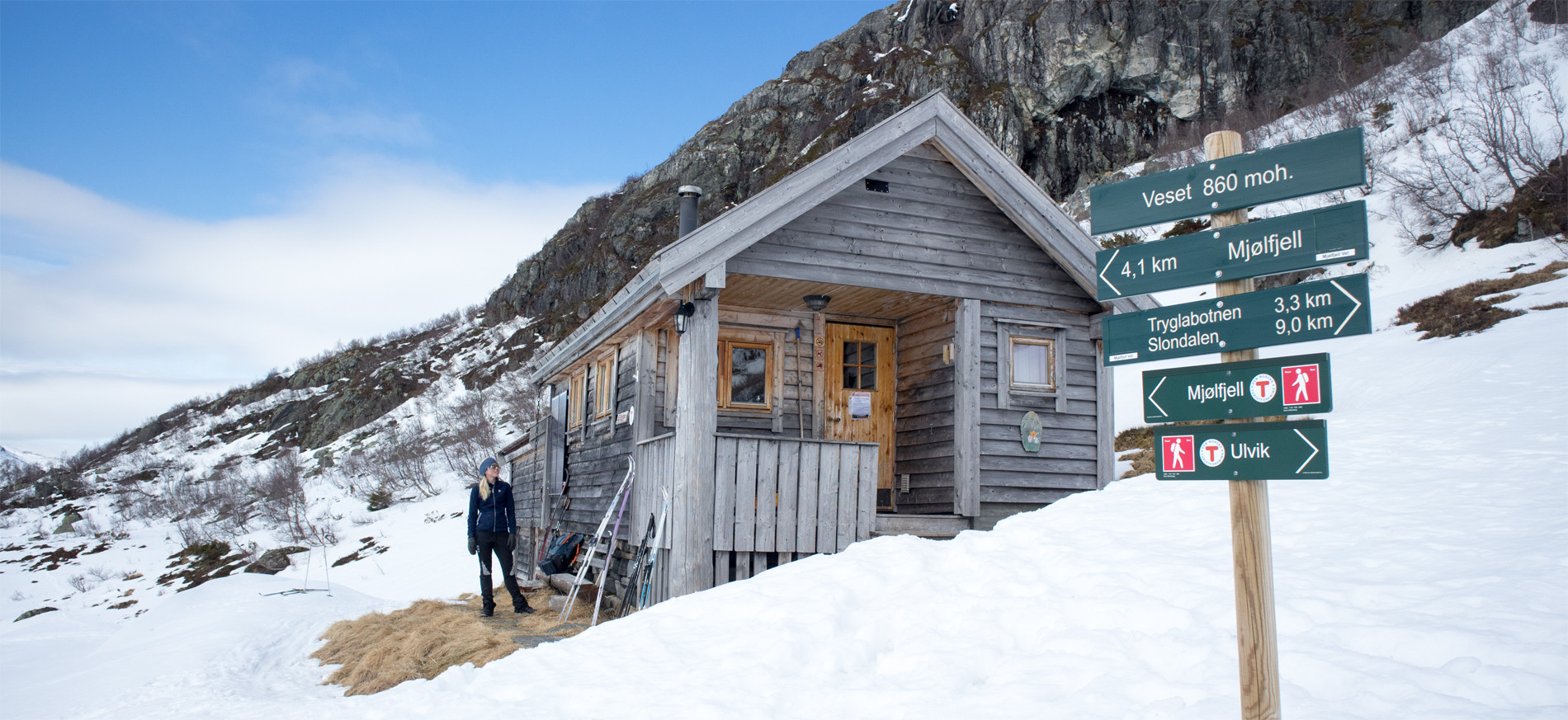 Skitur til BT-hytten (860 moh) fra Mjølfjell